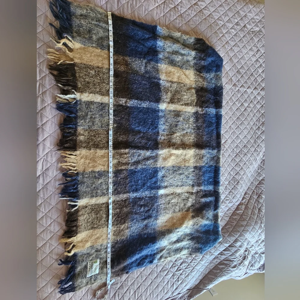 St. Albans Australia Pure‎ Mohair Plaid Preppy 50×65 Scarf Throw Blanket